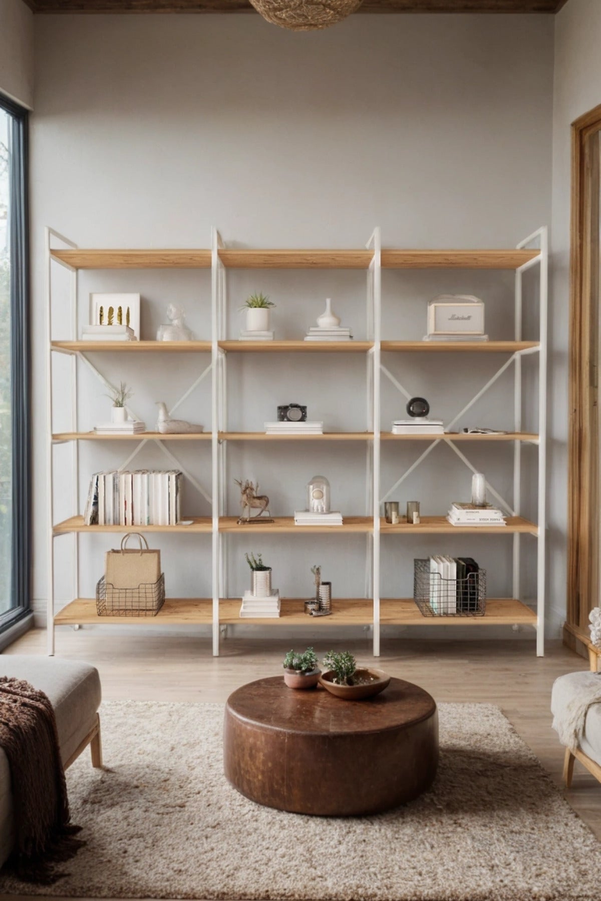 Mobitopya Nilamu 200 cm Kitaplık | Metal Gövde Açık Raflı Organizer Ve Düzenleyici