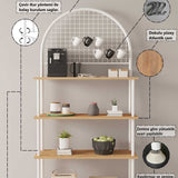 Mobitopya Çevir Kur 4 Raflı Kahve Köşesi Oval (71×167×35 cm)