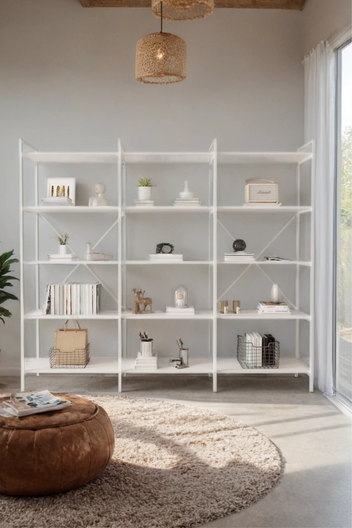 Mobitopya Nilamu 200 cm Kitaplık | Metal Gövde Açık Raflı Organizer Ve Düzenleyici