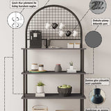 Mobitopya Çevir Kur 4 Raflı Kahve Köşesi Oval (71×167×35 cm)