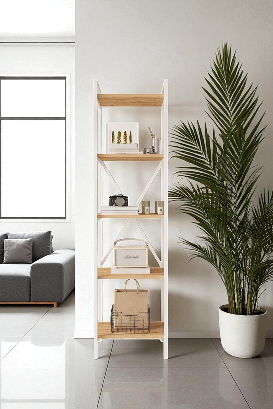 Mobitopya Nilamu 45 cm Kitaplık (45×170×34 cm) - Atlanti̇k Çam