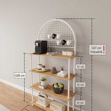 Mobitopya Çevir Kur 4 Raflı Kahve Köşesi Oval (71×167×35 cm)