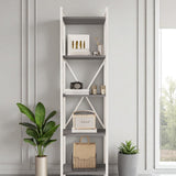 Mobitopya Nilamu 45 cm Kitaplık Metal Aksamlı Organizer Ofis 45X170*34 cm