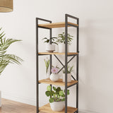 Mobitopya Nilamu Saksılık | 4 Raflı Metal Aksamlı Organizer | Ofis Ev Dekoratif 45×135×30 cm