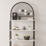 Mobitopya Çevir Kur 4 Raflı Kahve Köşesi Oval (71×167×35 cm)