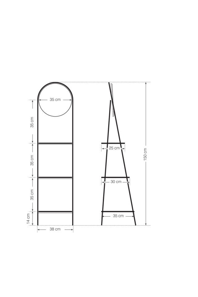 Mobitopya Aynalı 3 Raflı Düzenleyici Kitaplık | Ofis,Ev,Hol,Modern Çok Amaçlı Raf Ünitesi Atlantik Çam - Siyah Demir