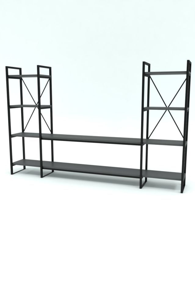 Mobitopya Nilamu Beyaz Tv Ünitesi, Açık Raf, Kitaplık, Ofis, Ev, Salon, Tv Sehpası, Dekoratif 200*135*30 Cm