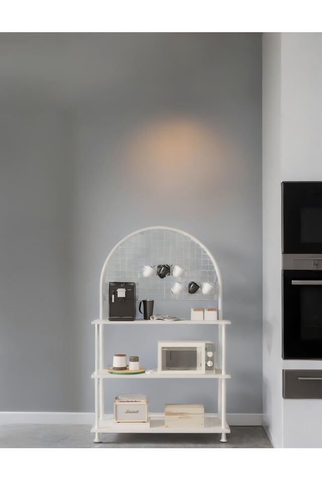 Mobitopya Çevir Kur Çok Amaçlı Kahve Köşesi Dolabı | 3 Raflı Mutfak Standı & Düzenleyici Dolap 71x134x35 cm Beyaz - Beyaz Demir