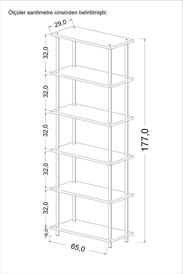 Mobitopya Çevir Kur   65 cm  Kitaplık | Modern, Fonksiyonel, Estetik Atlantik Çam - Beyaz Demir
