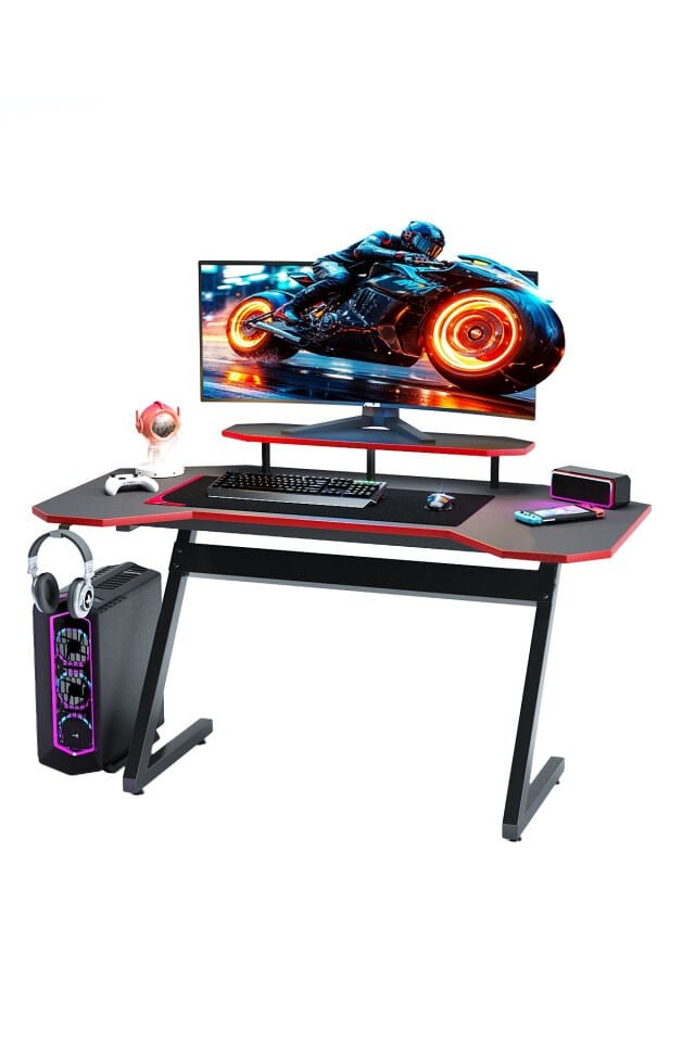 Mobitopya RGB Işıklı Ergonomik Oyuncu Masası – Geniş Alanlı, Monitör Standlı Gaming Bilgisayar Masası