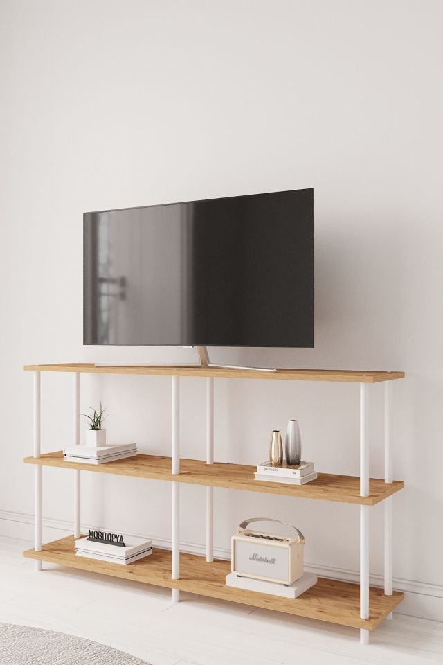 Çevir Kur 150 cm Tv Ünitesi | Açık Raflı Tv Sehpası Ve Çok Amaçlı Düzenleyici
